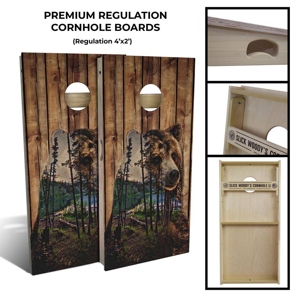 IPG Global Marketing Bear Mountain Regulation Cornhole Board Set (Includes 8 Bags) TRB1554