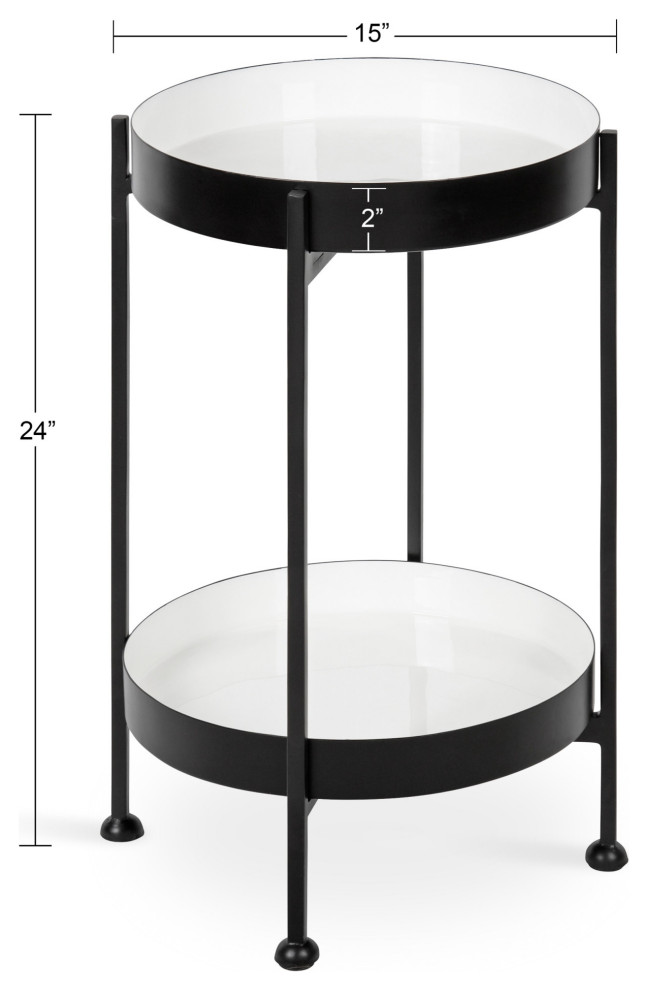 Nira Two Tiered Metal Side Table   Contemporary   Side Tables And End Tables   by Uniek Inc.  Houzz