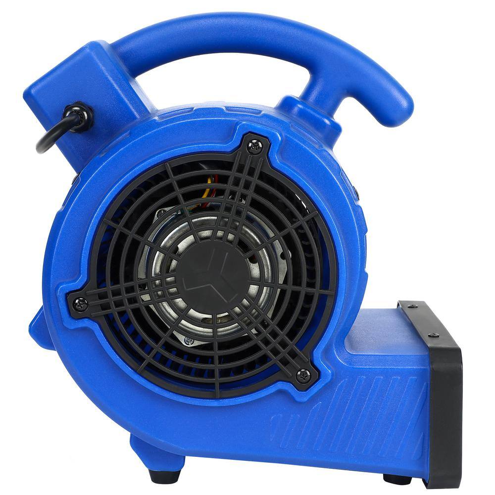 Lukvuzo 12 in. Blue 305 CFM Air Mover Mini Floor Blower Fan for Water Damage Carpet Dryer Floor Bathroom Exhaust Fan HDSA11FS028