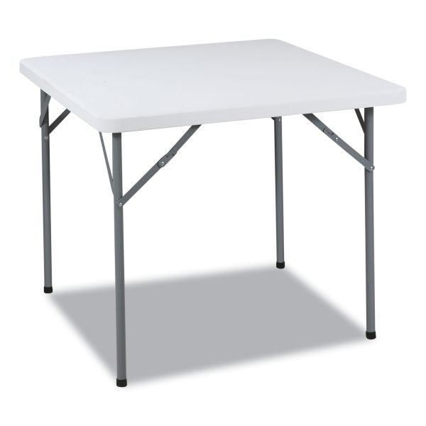 Iceberg IndestrucTable Classic Folding Table， Square Top， 200 lb Capacity， 34w x 34d x 29h， Platinum Granite