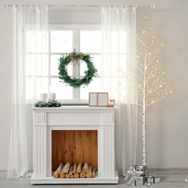 Puleo International 8 ft. PreLit White Artificial Twig Tree