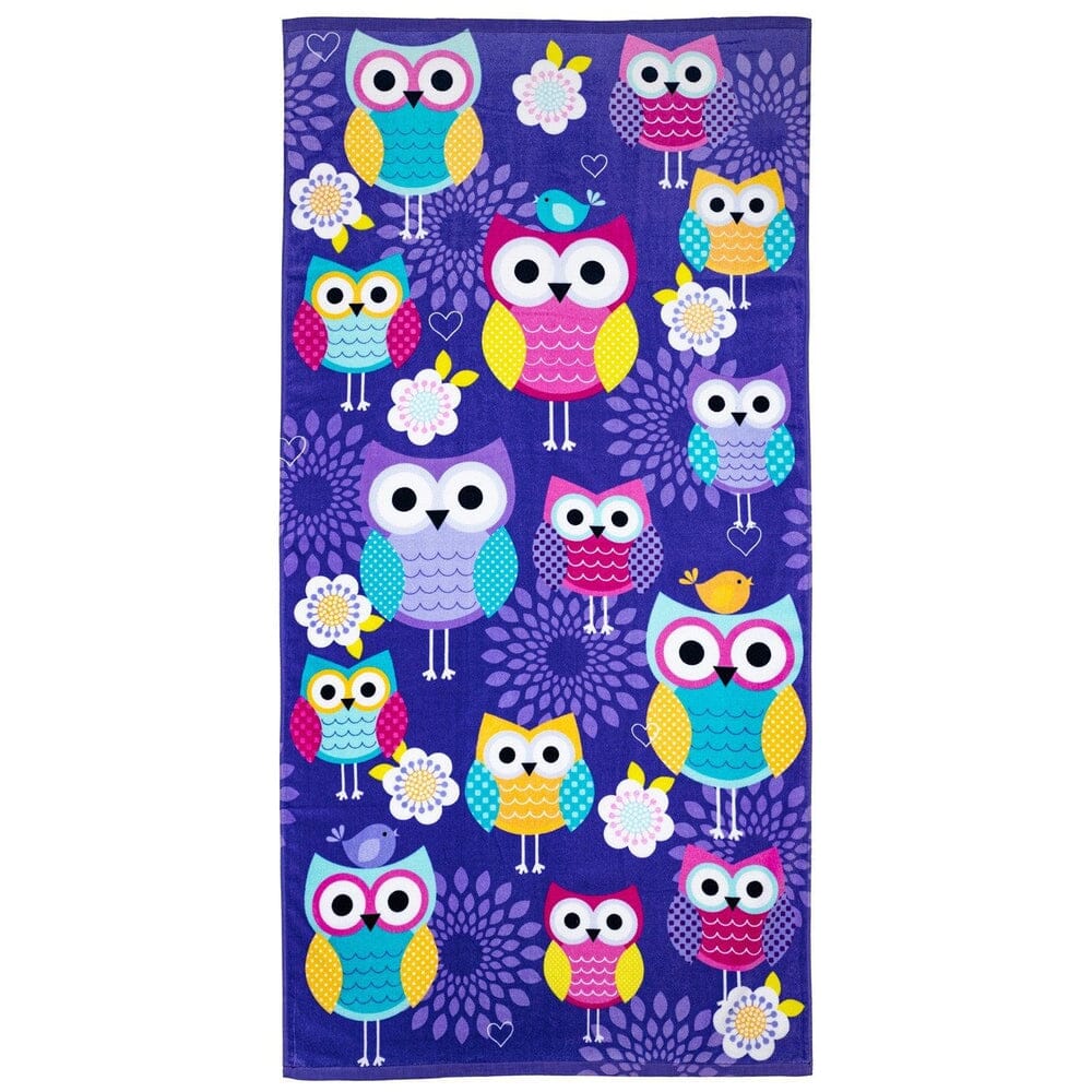 Owls Super Soft Plush Cotton Beach Towel