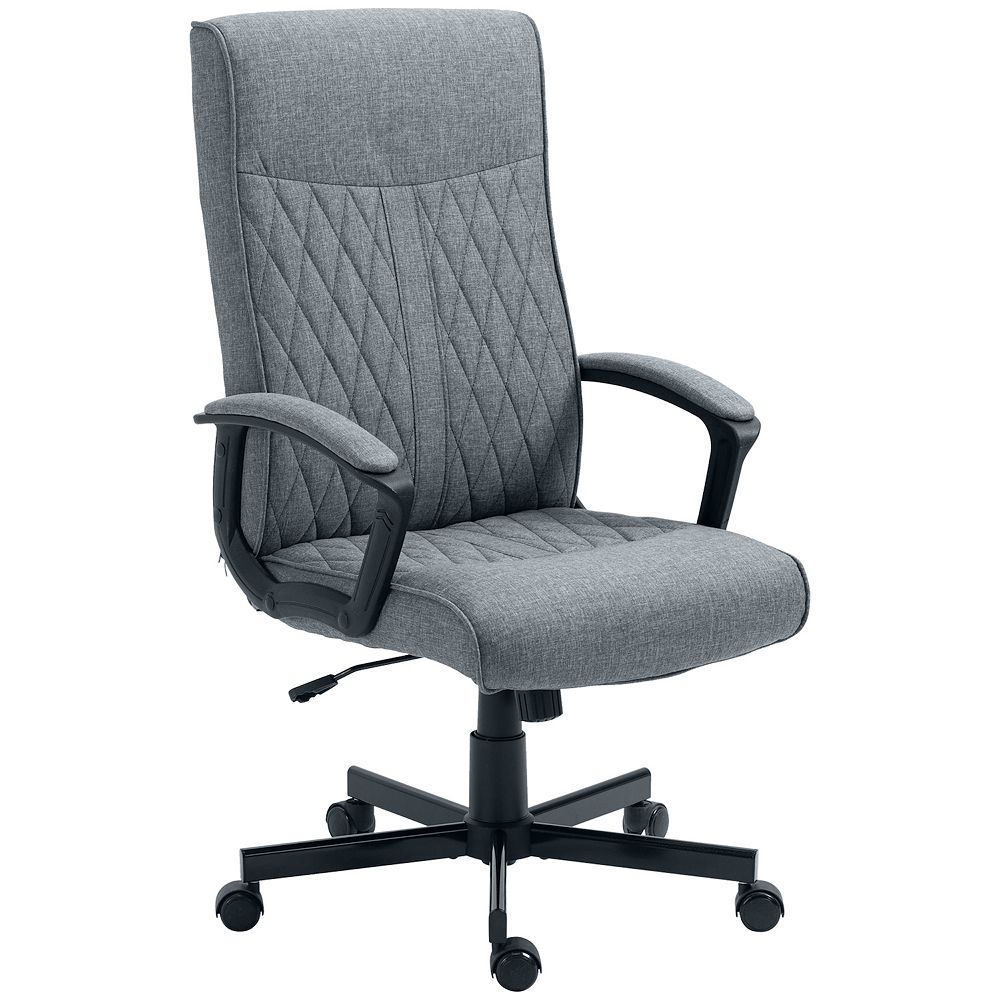 Vinsetto High-Back Home Office Chair， Computer Desk Chair with 360 Degree Swivel， Adjustable Height and Tilt Function， Dark Grey