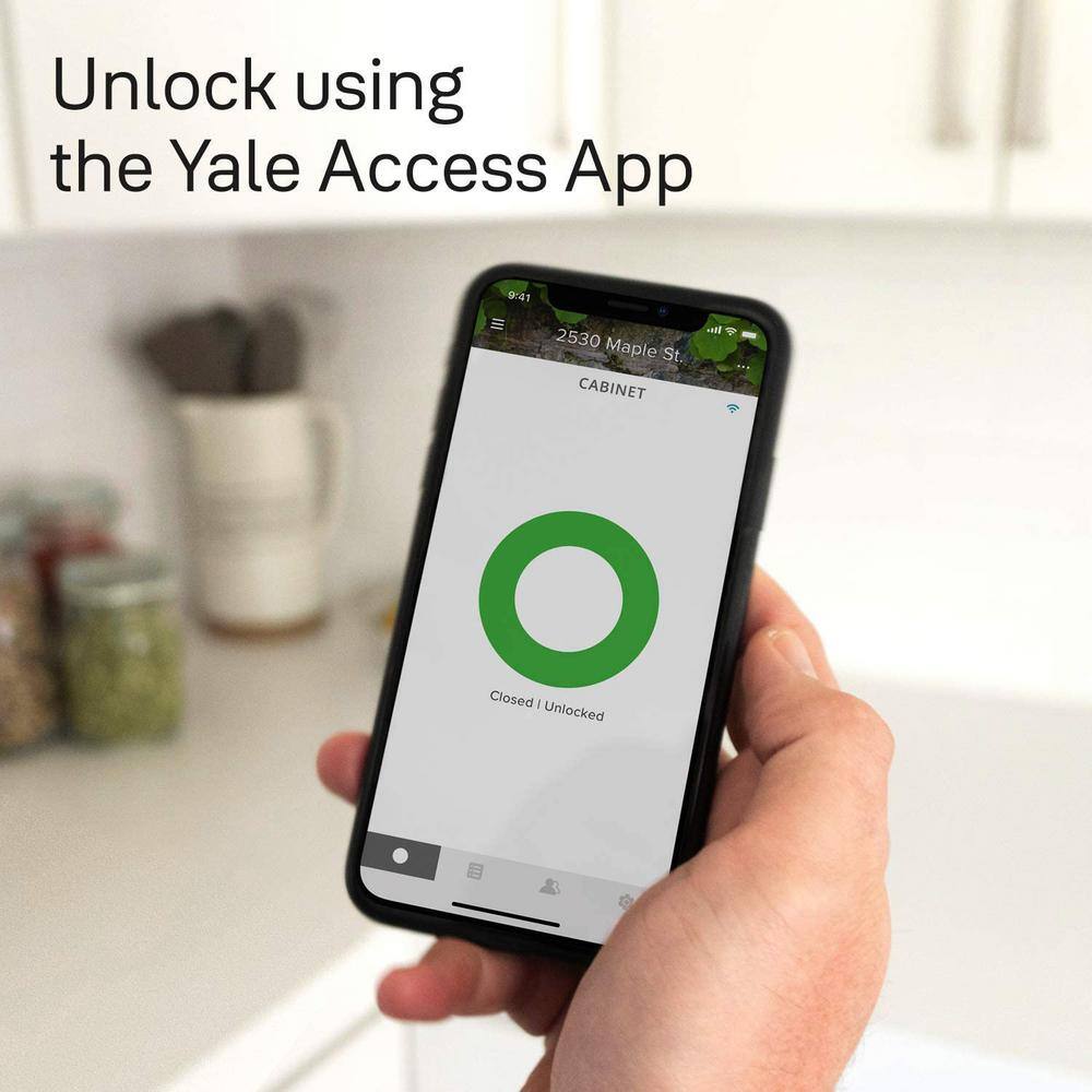 Yale 1.6 in. White Smart Cabinet Lock with Bluetooth and Wi-Fi YRCB490-CB1-WSP