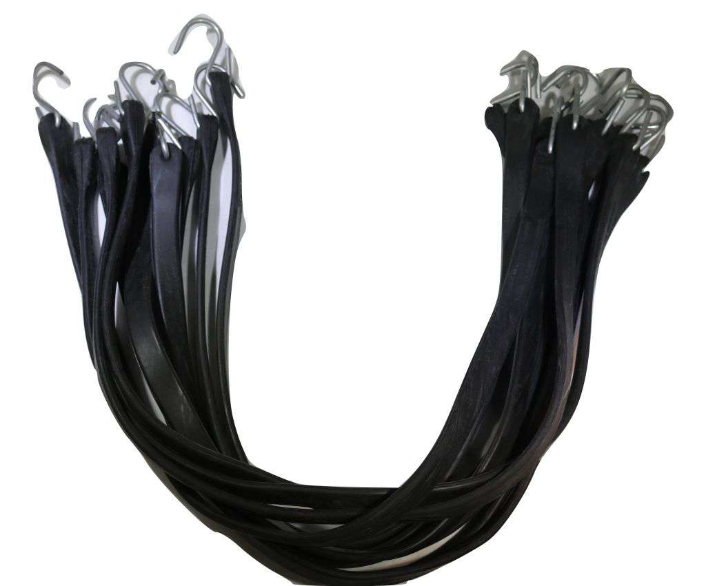 15 Inch Rubber Tarp Straps w/ Crimped S Hooks 20 PACK | RS15X20