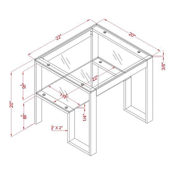 Furniture of America Beal Contemporary 22-inch Metal 1-shelf Side Table