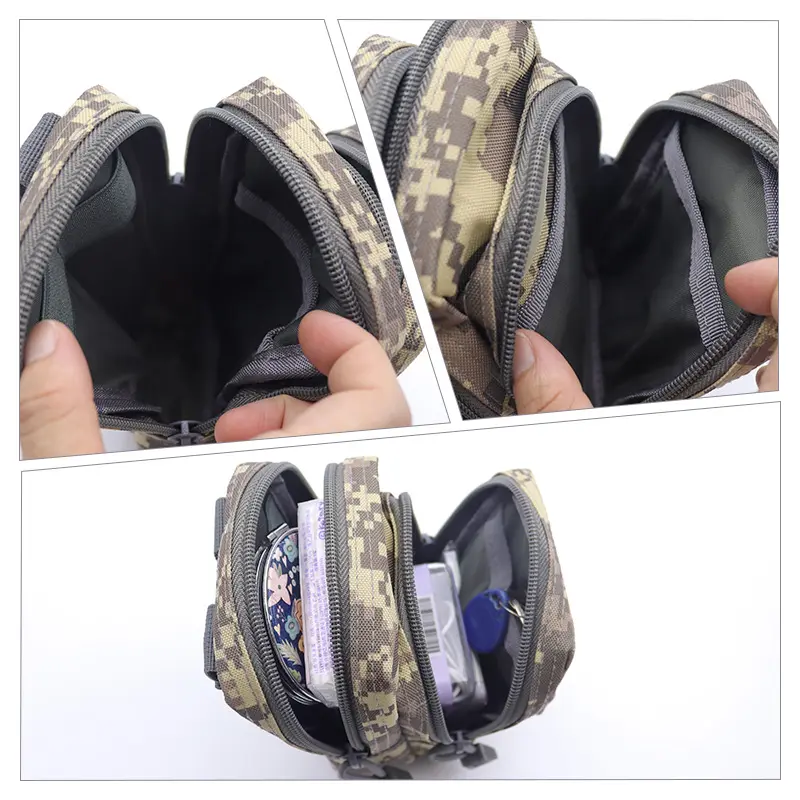 Outdoor Camping Hiking Pouch Slingshot Bag Steel Ball One Package MOLLE System Camouflage Portable Small Object Storage Bag