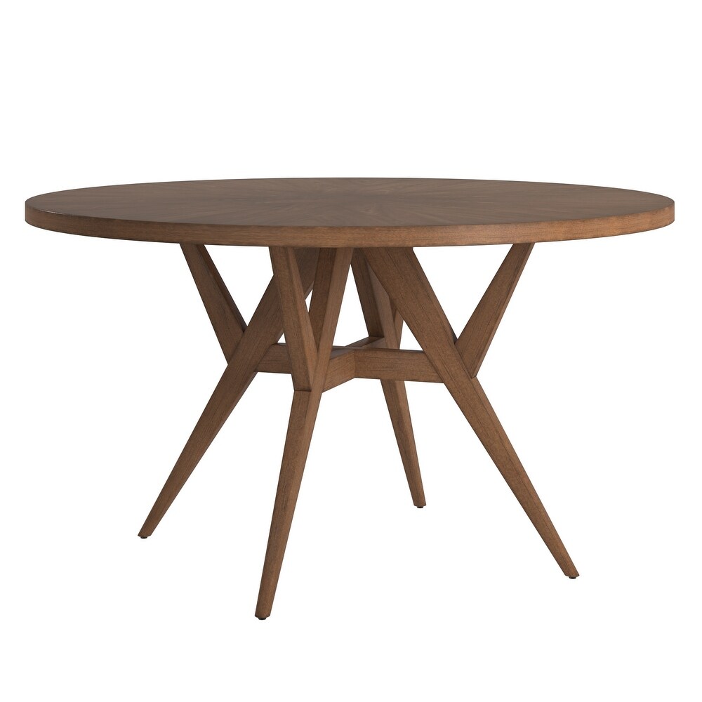 Sheeba Round Mid Century Modern Walnut Base Dining Table by iNSPIRE Q Modern