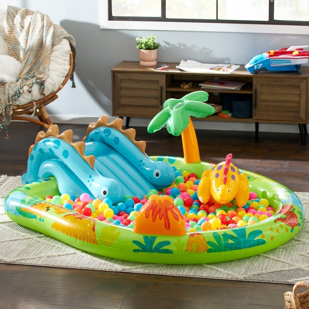 Intex 57166ep Little Dino Dinosaur Themed Inflatable Backyard Pool Play Center