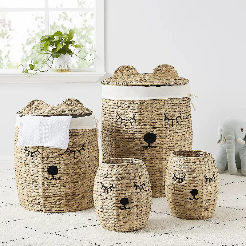 Saddle River Water Hyacinth Round Bear 4-pc. Hamper Set