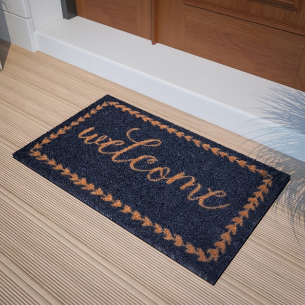 X Indoor outdoor Coir Doormat With Welcome Message And Non slip Backing