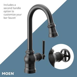 MOEN Paterson Single-Handle Bar Faucet with Pull-Down Sprayer and Power Boost in Matte Black S52003BL