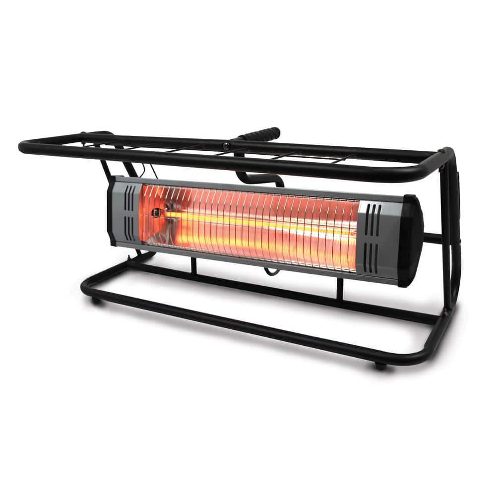 Heat Storm Tradesman 1500Watt Outdoor Electric Infrared Quartz Portable Space Heater with Roll Cage and WallCeiling Mount