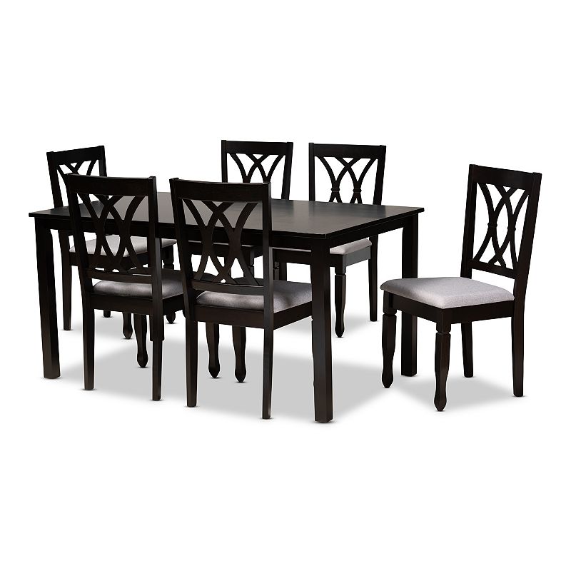 Baxton Studio Reneau Dining Table and Chair 7-piece Set