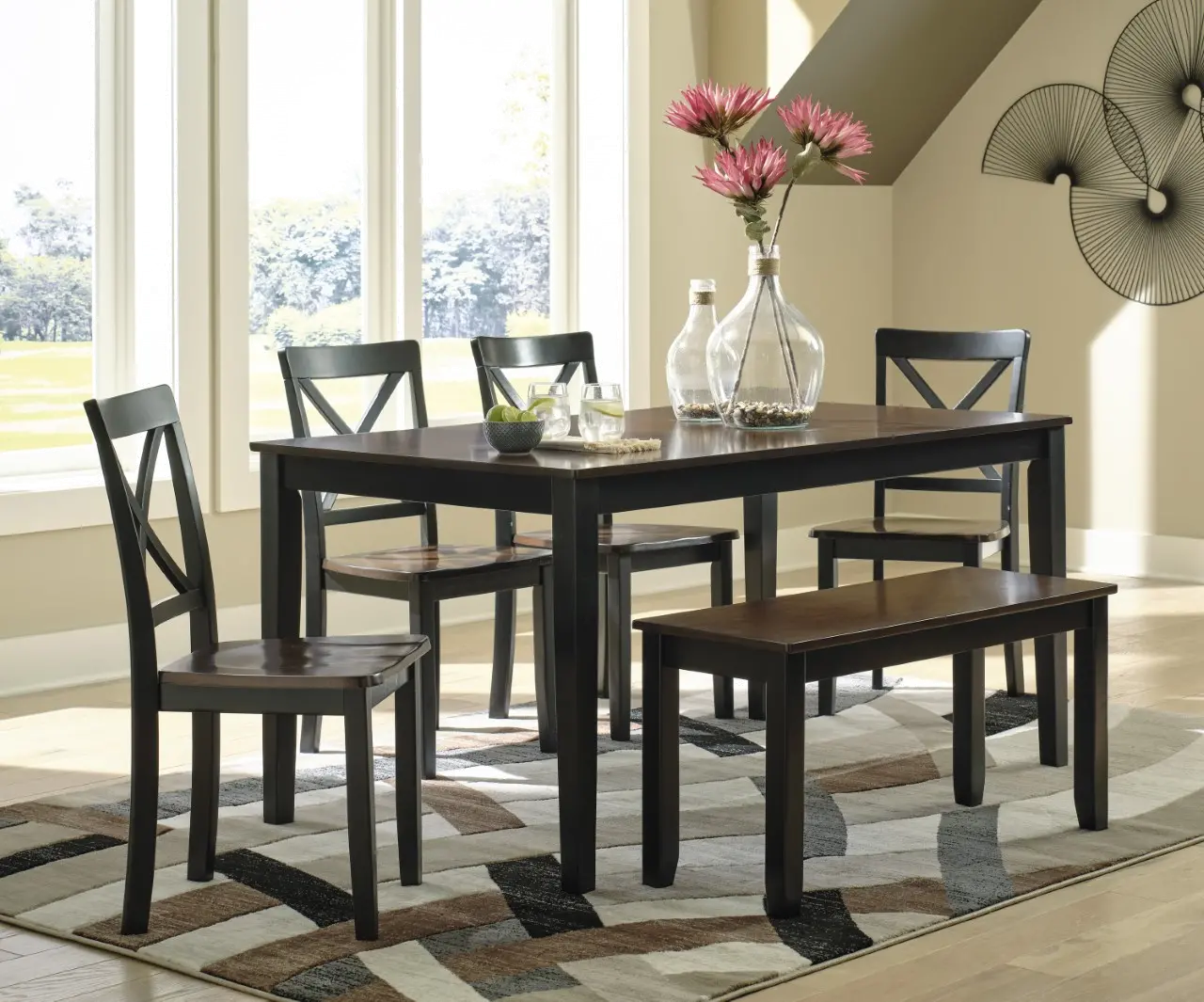 Chevanna Black 6 Piece Dining Room Set