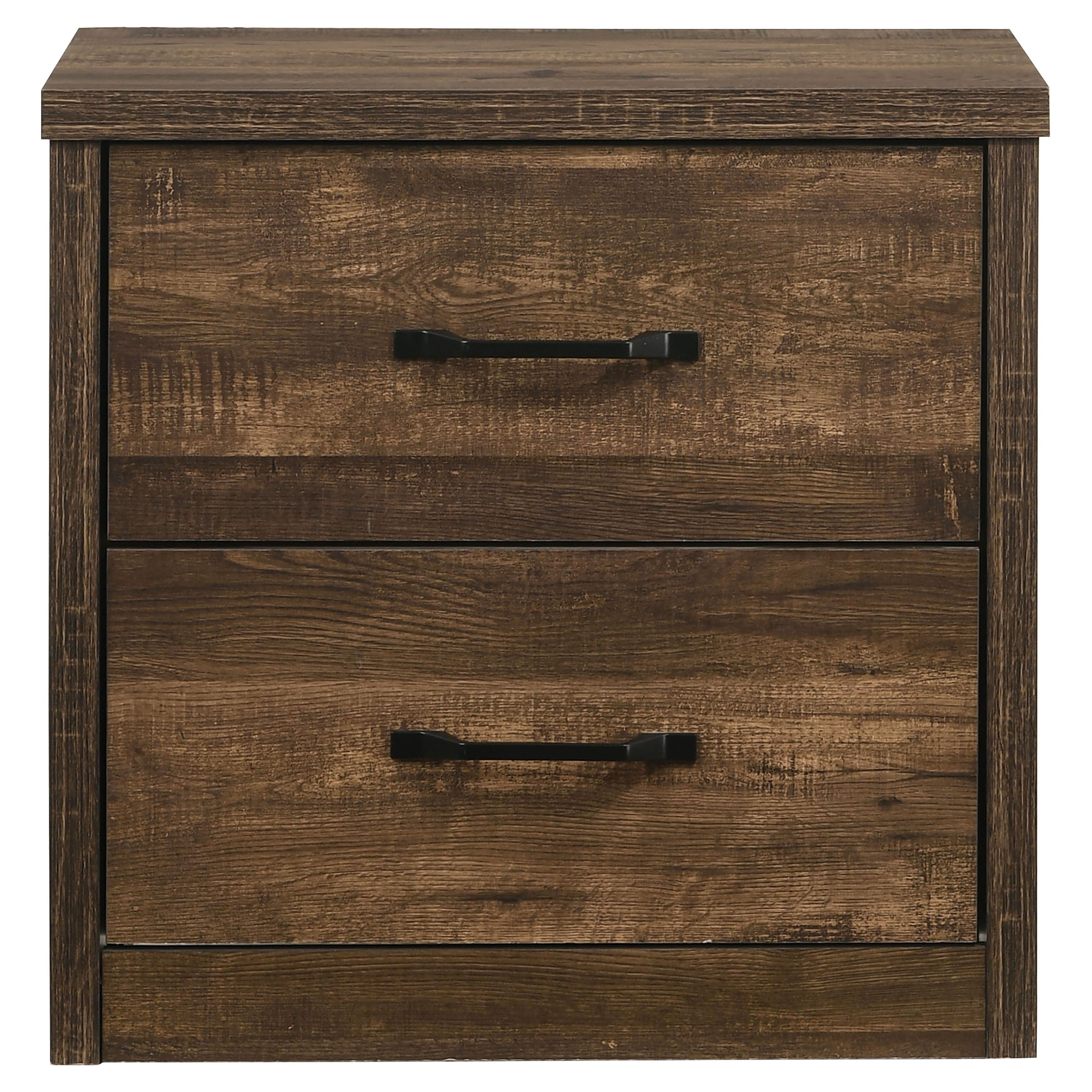 Furniture of America Volo Transitional 2-Drawer Nightstand with USB Port, Walnut