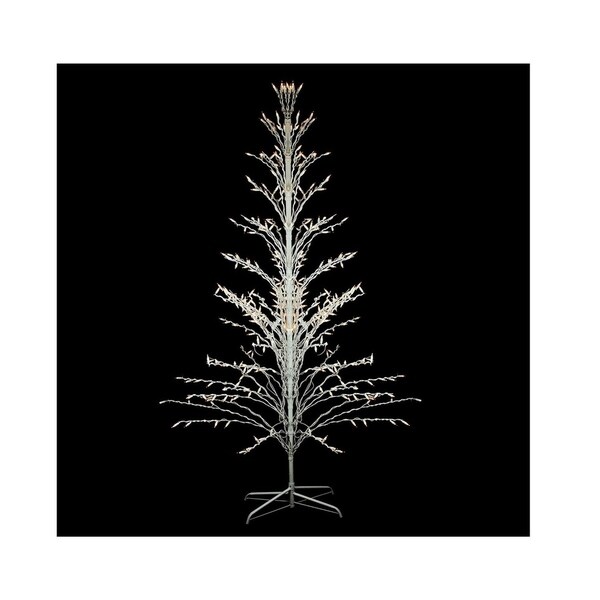 4' White Lighted Christmas Cascade Twig Tree Outdoor Decoration