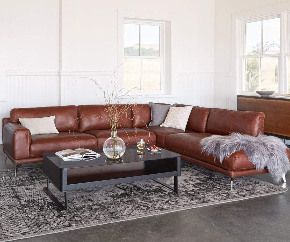 Peruna Leather Right Sectional