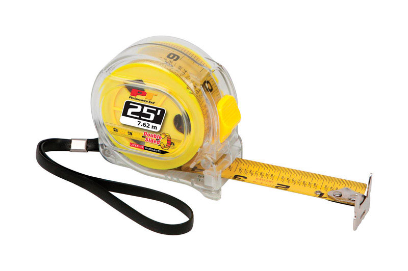 Performance Tool 25 ft. L X 1 in. W Double Sided Tape Measure 1 pk