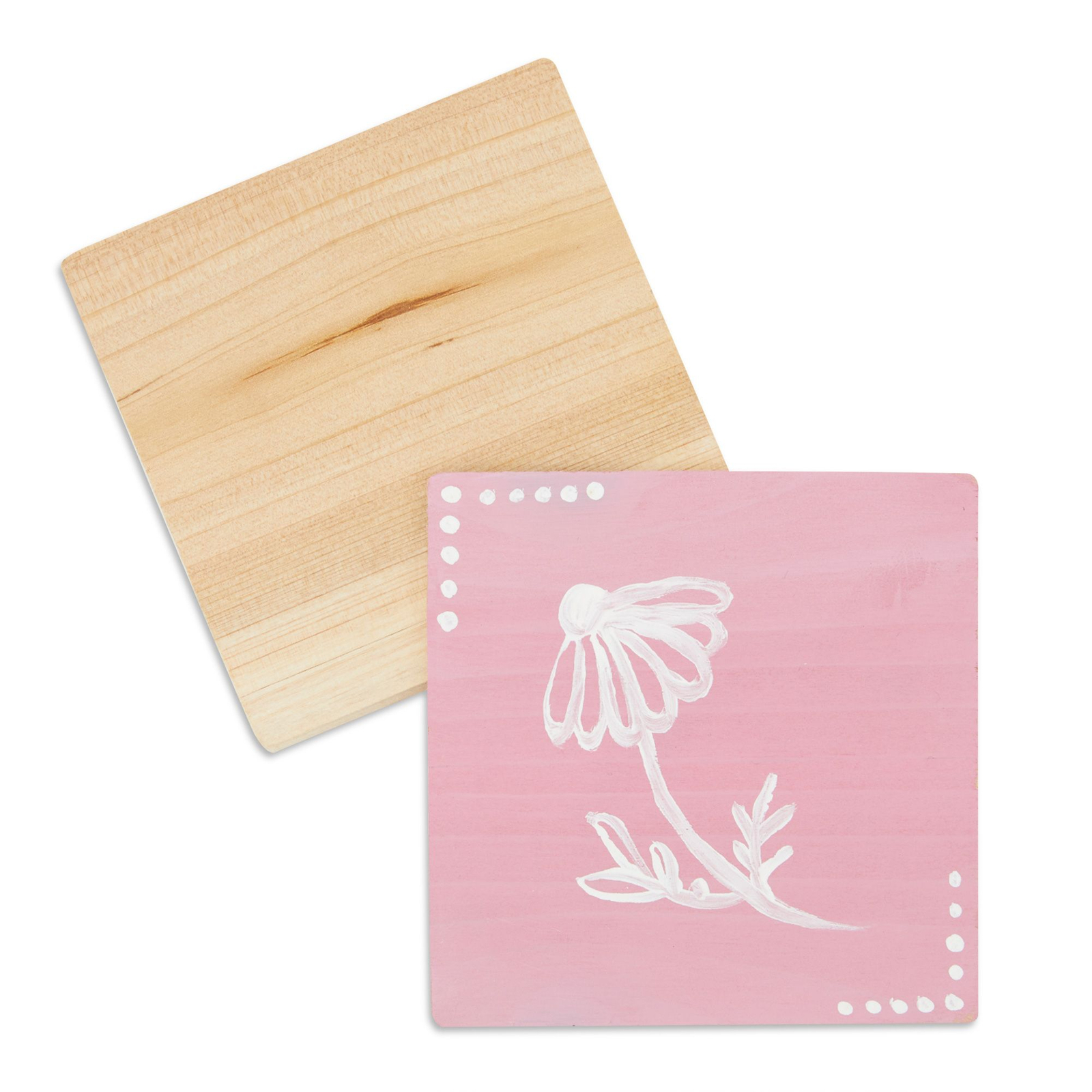 Wood Coasters - 12-Pack Unfinished Square Wood Coasters with Non-Slip Foam Dot， Wooden Drink Coasters， Cup Coasters for Home， Kitchen， Office Desk， Art Craft DIY Project， 3.7 x 3.7 x 0.4 inches