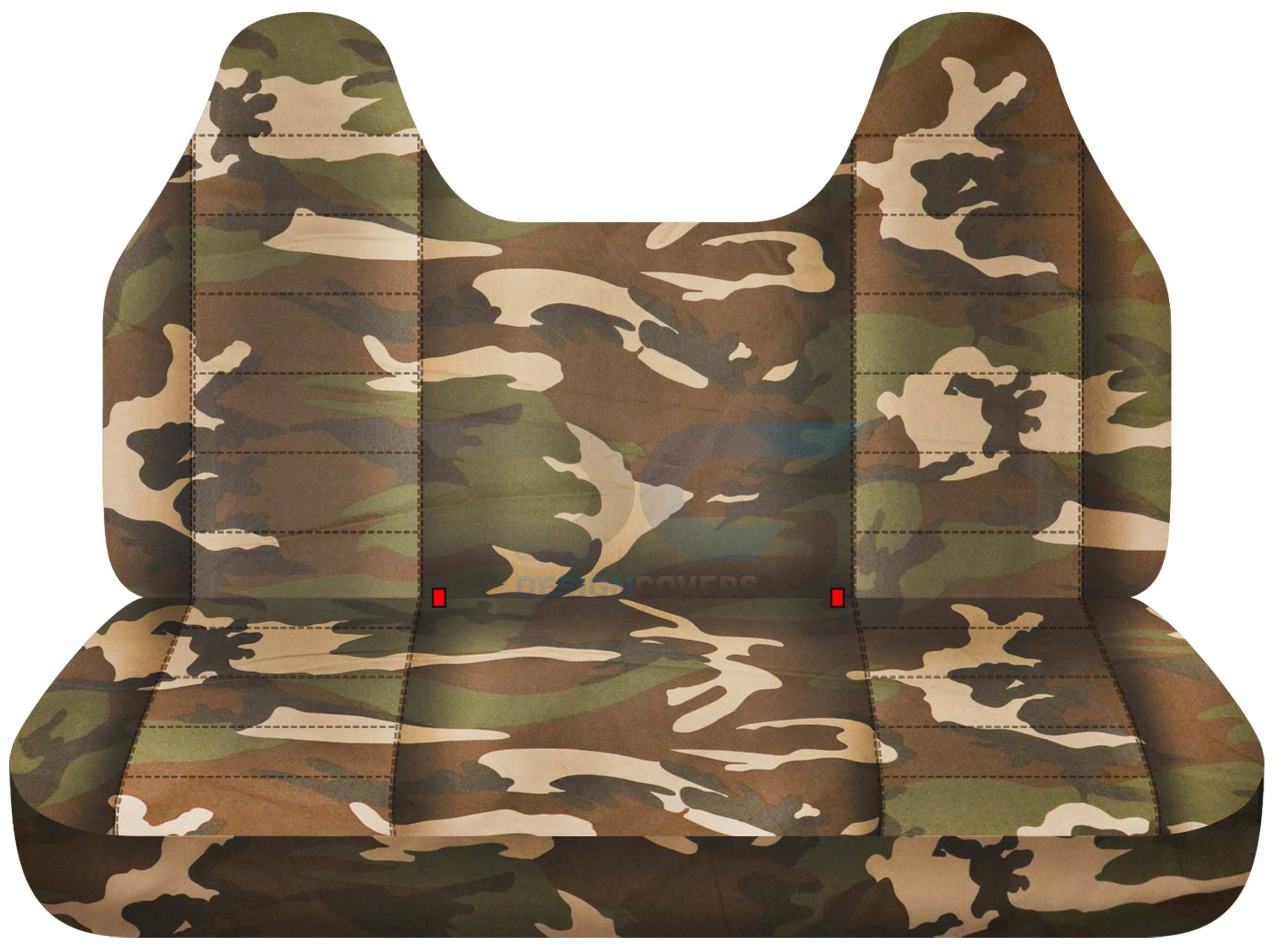 T80-Designcovers Compatible with 1999-2004 Ford F-150 Camouflage Truck Seat Covers (Front Solid Bench) with Molded Headrests:Brown and Green Camo