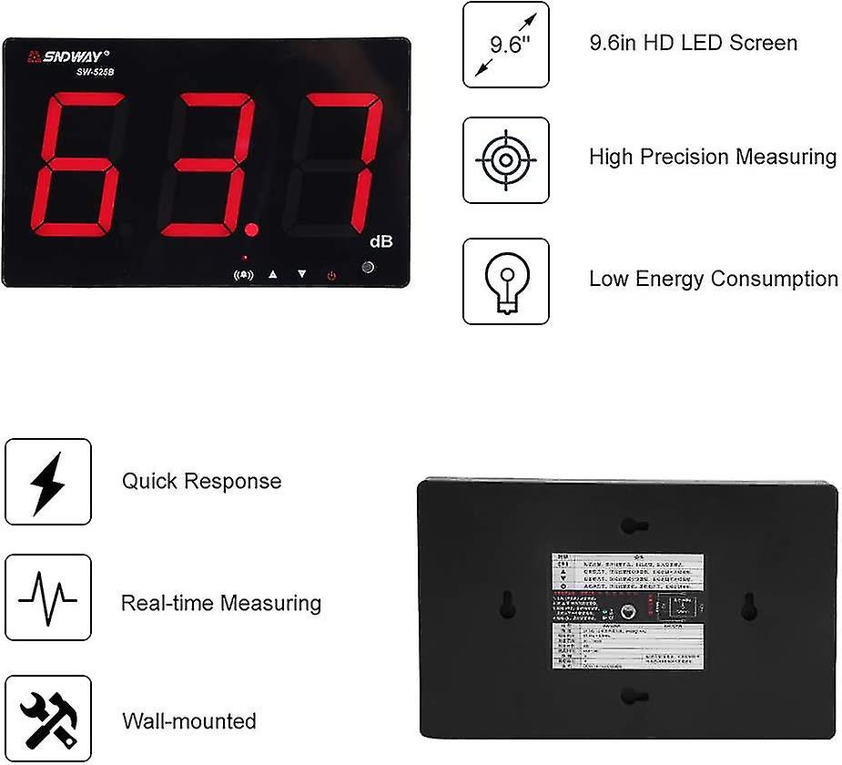 Professional Sound Level Meter With Set Alarm Thresholds Portable Digital Lcd Decibel Meter 30~130 Db Decibel Noise Measurement Tester With Data Logge