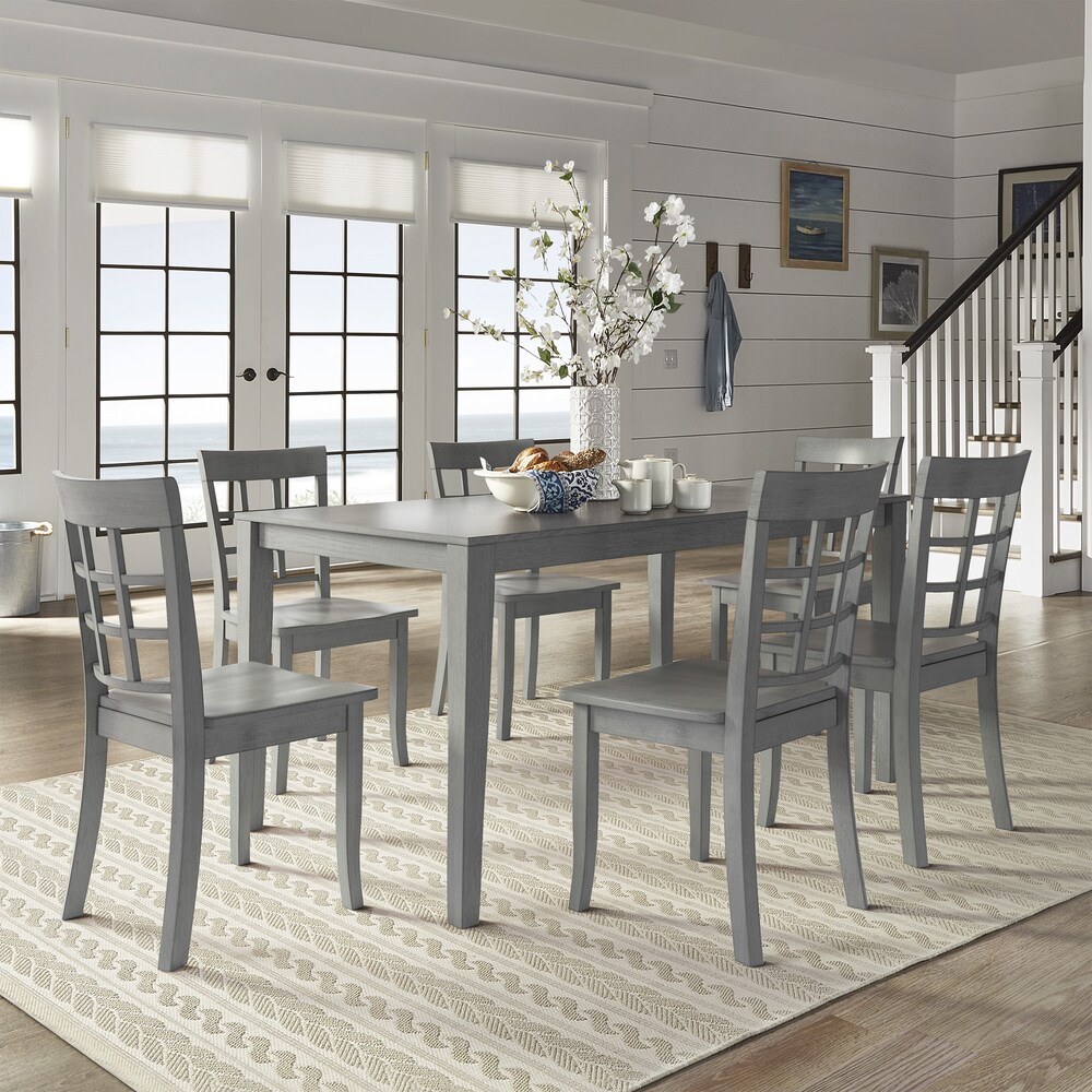 Wilmington II 60 Inch Rectangular Antique Grey Dining Set by iNSPIRE Q Classic