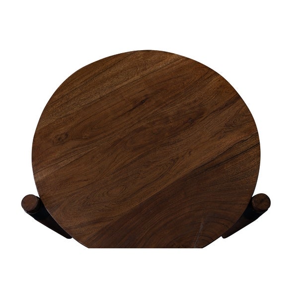 Santiago Contemporary Solid Acacia Wood End Table， Brown