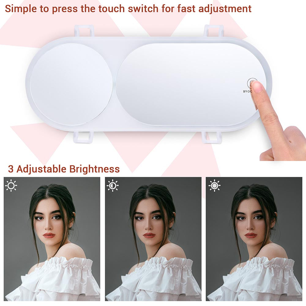 Byootique Visor Mirror Car Vanity Mirror with Light & 3X Magnifying