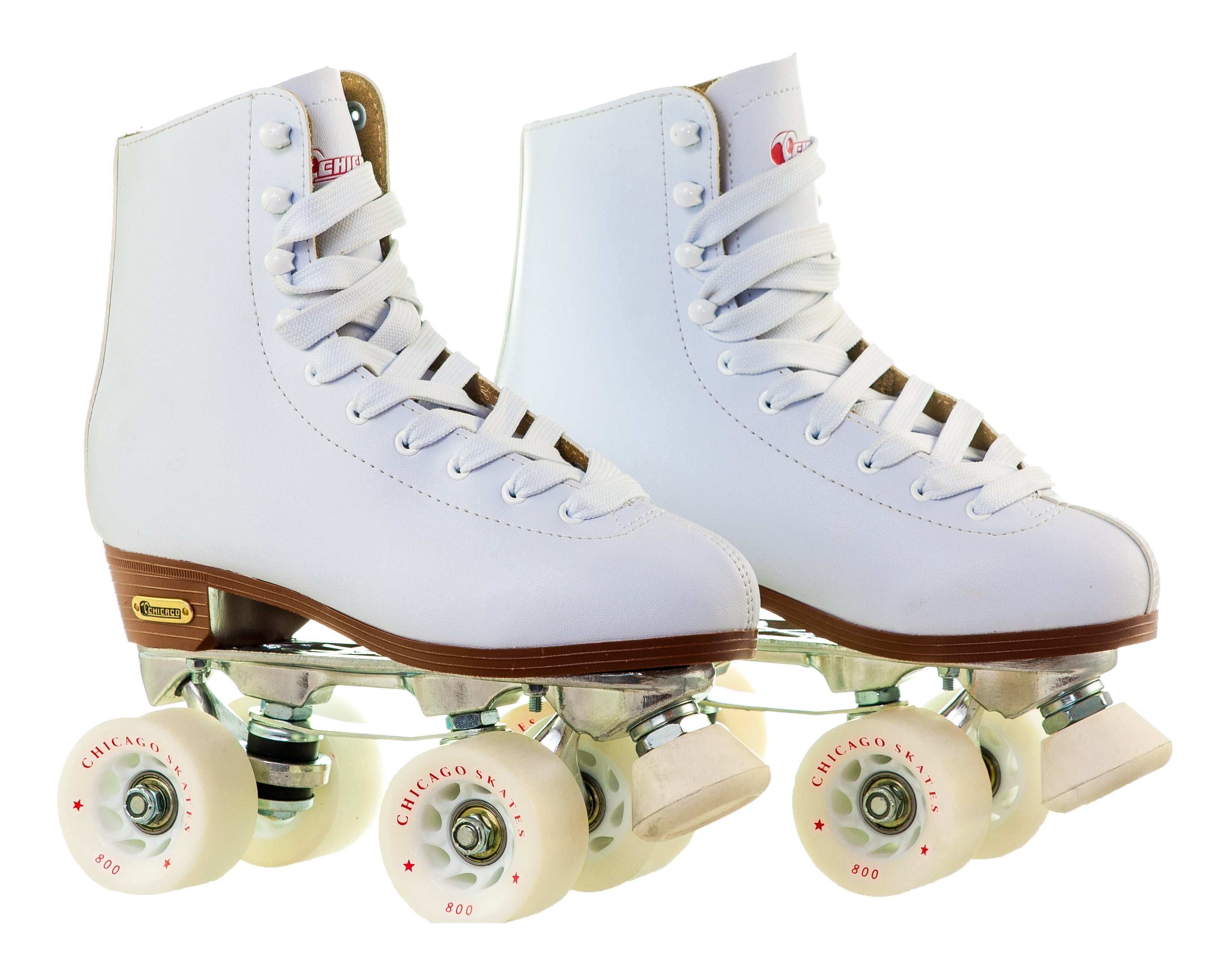 Chicago Ladies Deluxe Quad Roller Skate White Classic Rink, Size 6