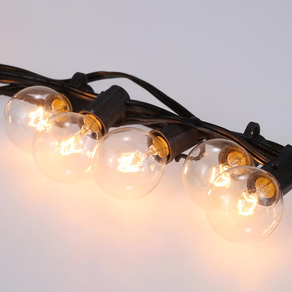 G40 Incandescent String Light 2 Spare Bulbs Total Power 175w 27ft E12 Base For Patio Garden Backyard Party Christmas Holiday Wedding Decorations No.27