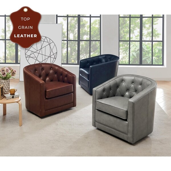 Walsh Top Grain Leather Swivel Chair