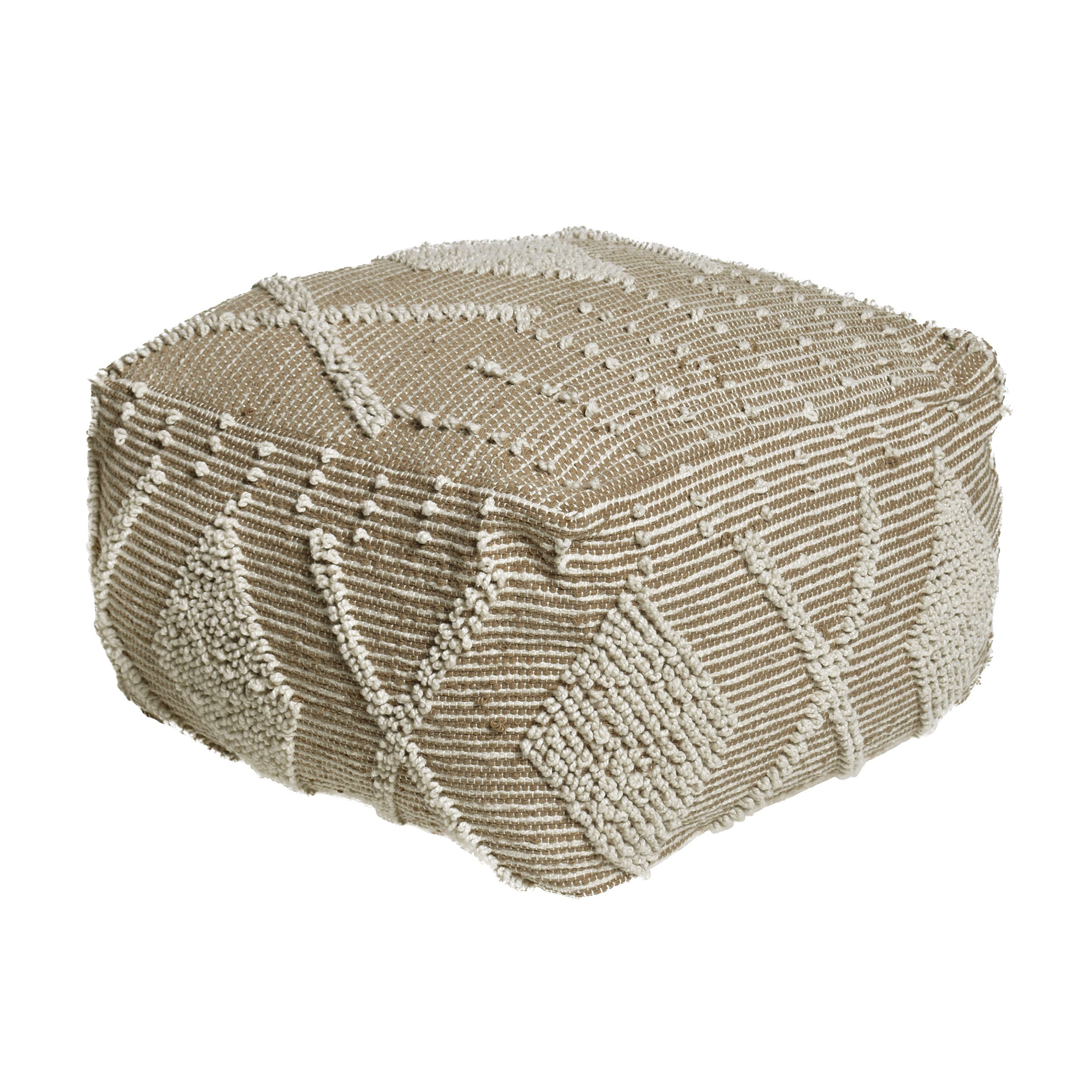 Dereka Contemporary Handcrafted Faux Yarn Pouf