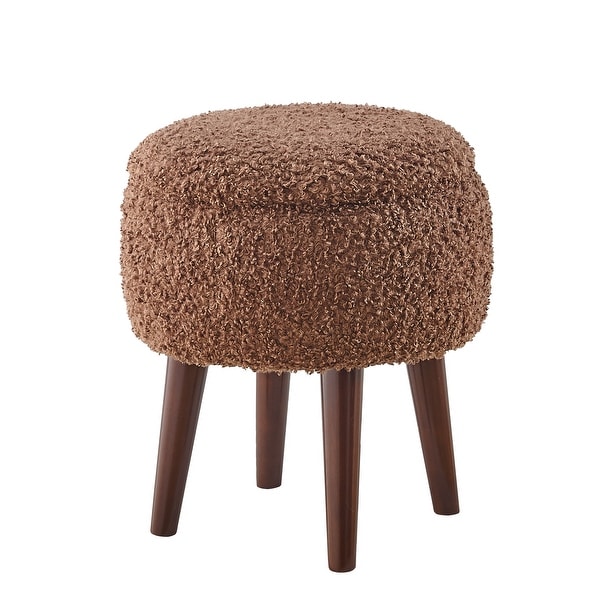 GTU Furniture Modern Barrel Teddybear Plush Accent/Side Chair with Storage Ottoman for Bedroom Living room set