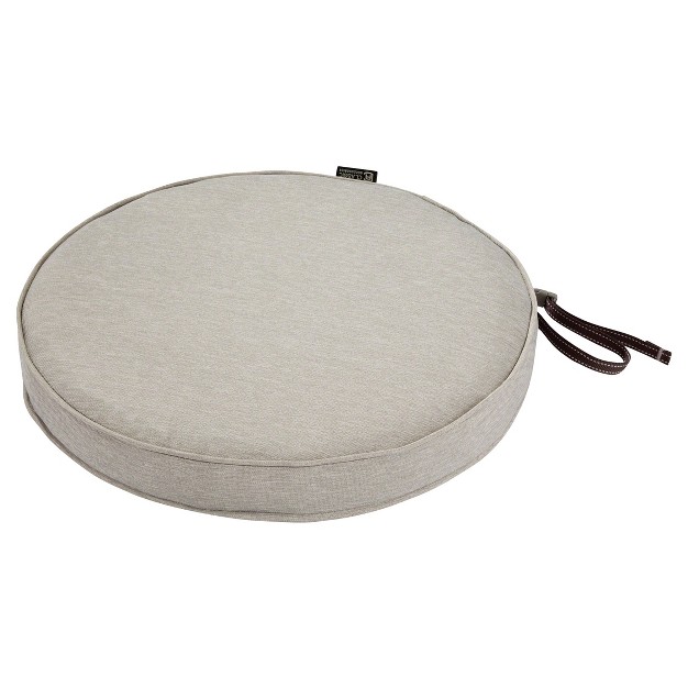 X 15 quot X 2 quot Montlake Fadesafe Round Patio Dining Seat Cushion Set Heather Gray Classic Accessories