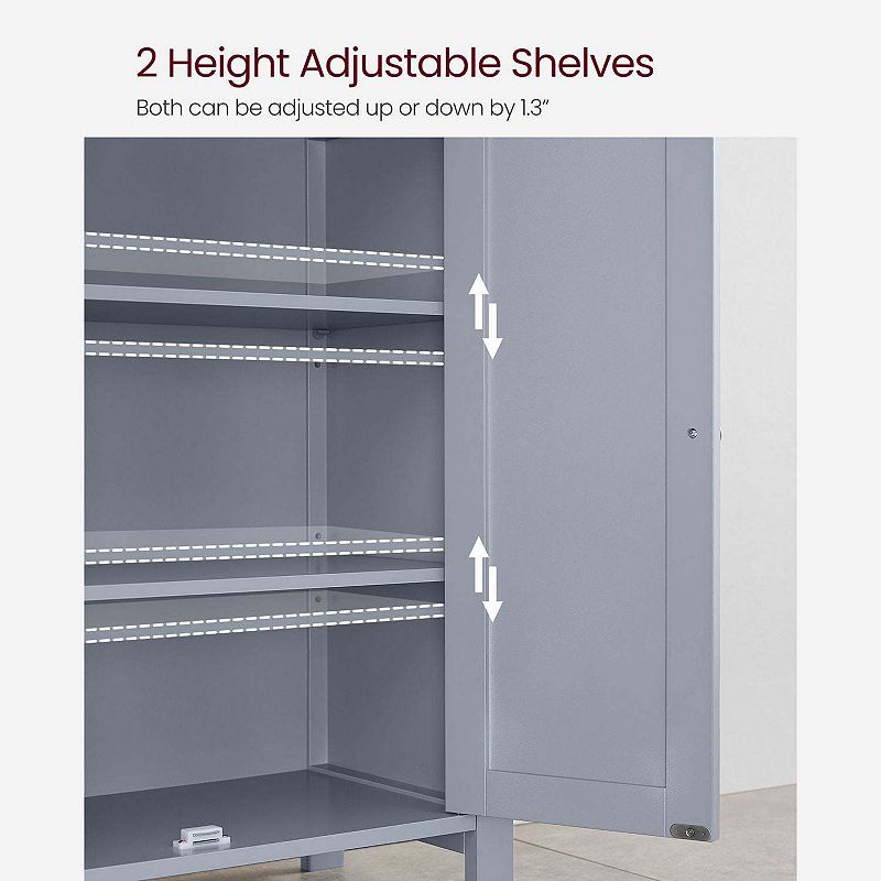 BreeBe Bathroom Floor Storage Cabinet Mystic Grey