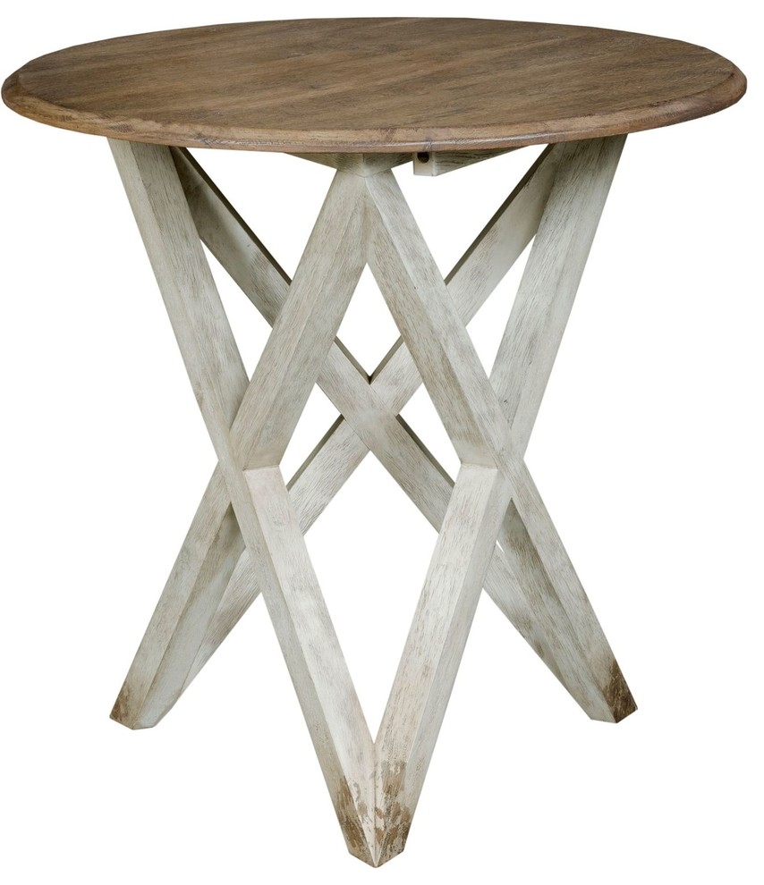 Kincaid Furniture Trails Colton Round Lamp Table  White   Farmhouse   Side Tables And End Tables   by Unlimited Furniture Group  Houzz