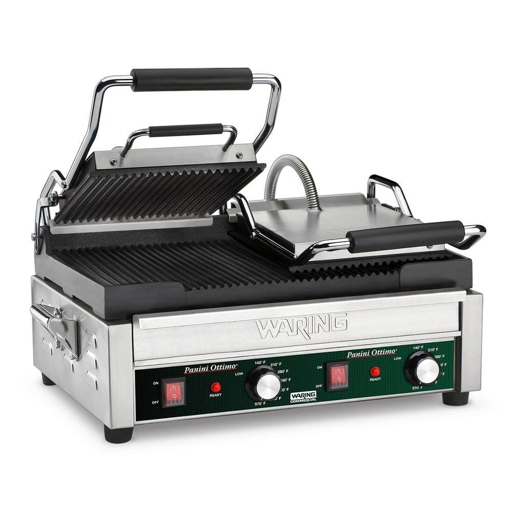 Waring Commercial Panini Ottimo Dual Panini Grill - 240-Volt (17 in. x 9.25 in. cooking surface) WPG300