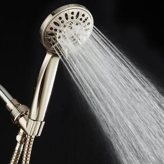 AquaDance 6-Spray 4 in. Single Wall Mount Body spray Handheld Shower Head in Brushed Nickel 9716