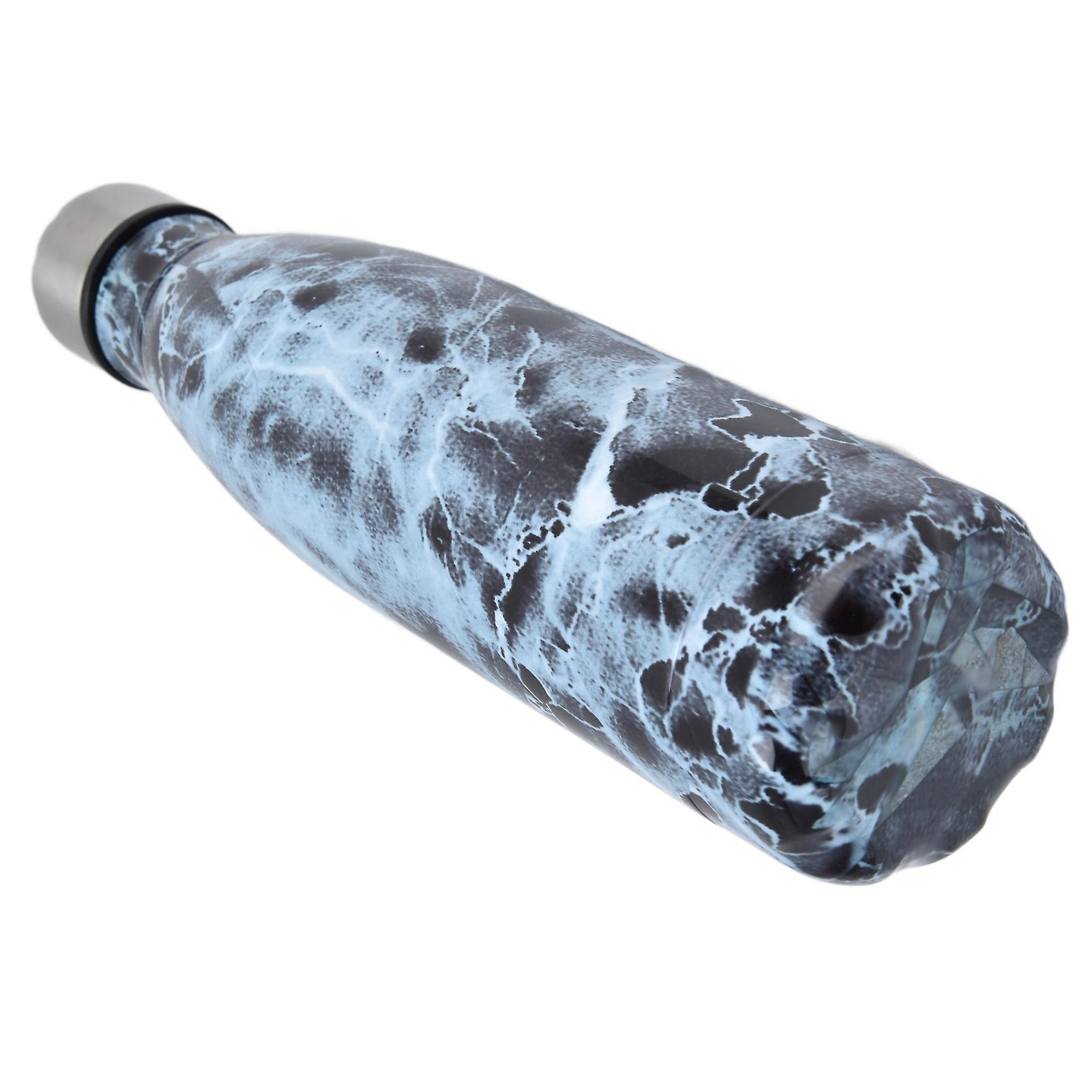 Stainless Steel Cola Shape Insulated Water Bottle Leakproof Rust Proof Odorless Sports Insulated Water CupBlue Marble