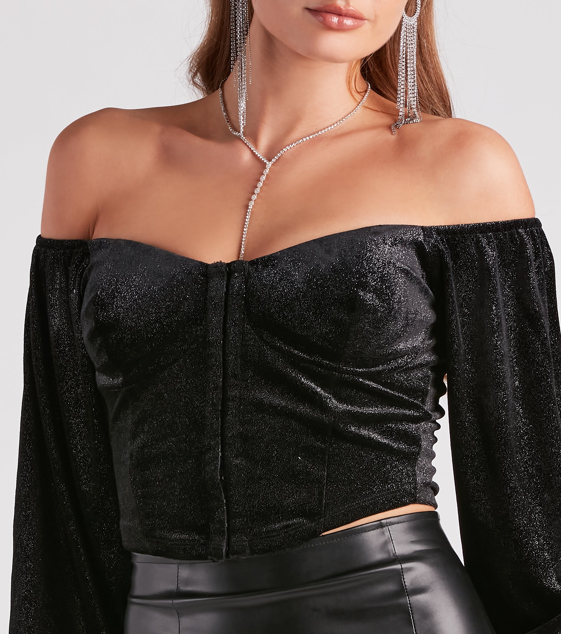 Reign In Glitter Velvet Crop Top