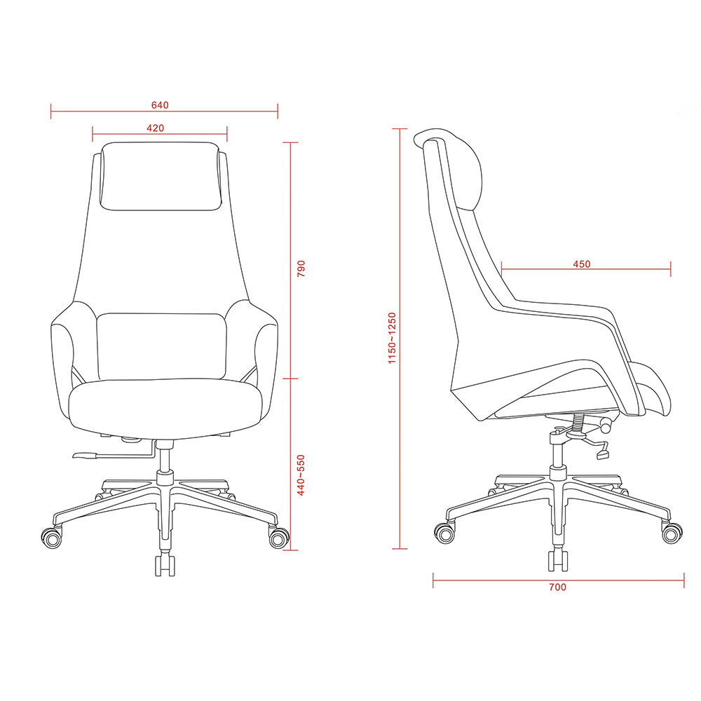 RONAN Executive Office Chair - Dark Grey