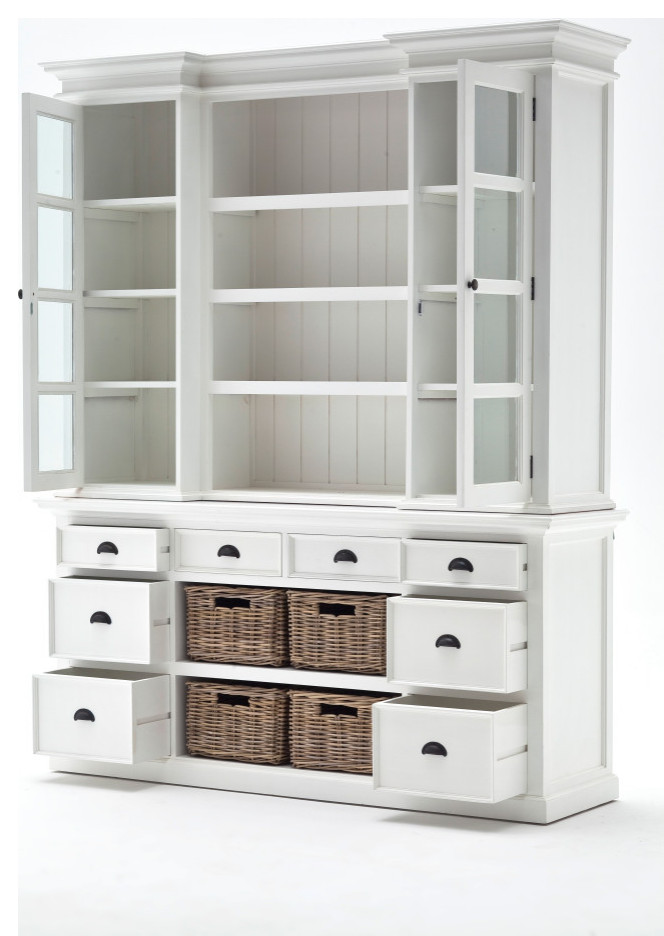 Halifax Library Hutch With basket set   Contemporary   Bookcases   by Nova Solo Furniture  Houzz