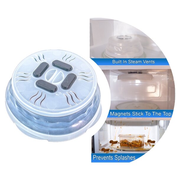 2pc Microwave Collapsible Hover Anti Splattering Magnetic Food Cover - Microwave Splatter Lid with Steam Vents