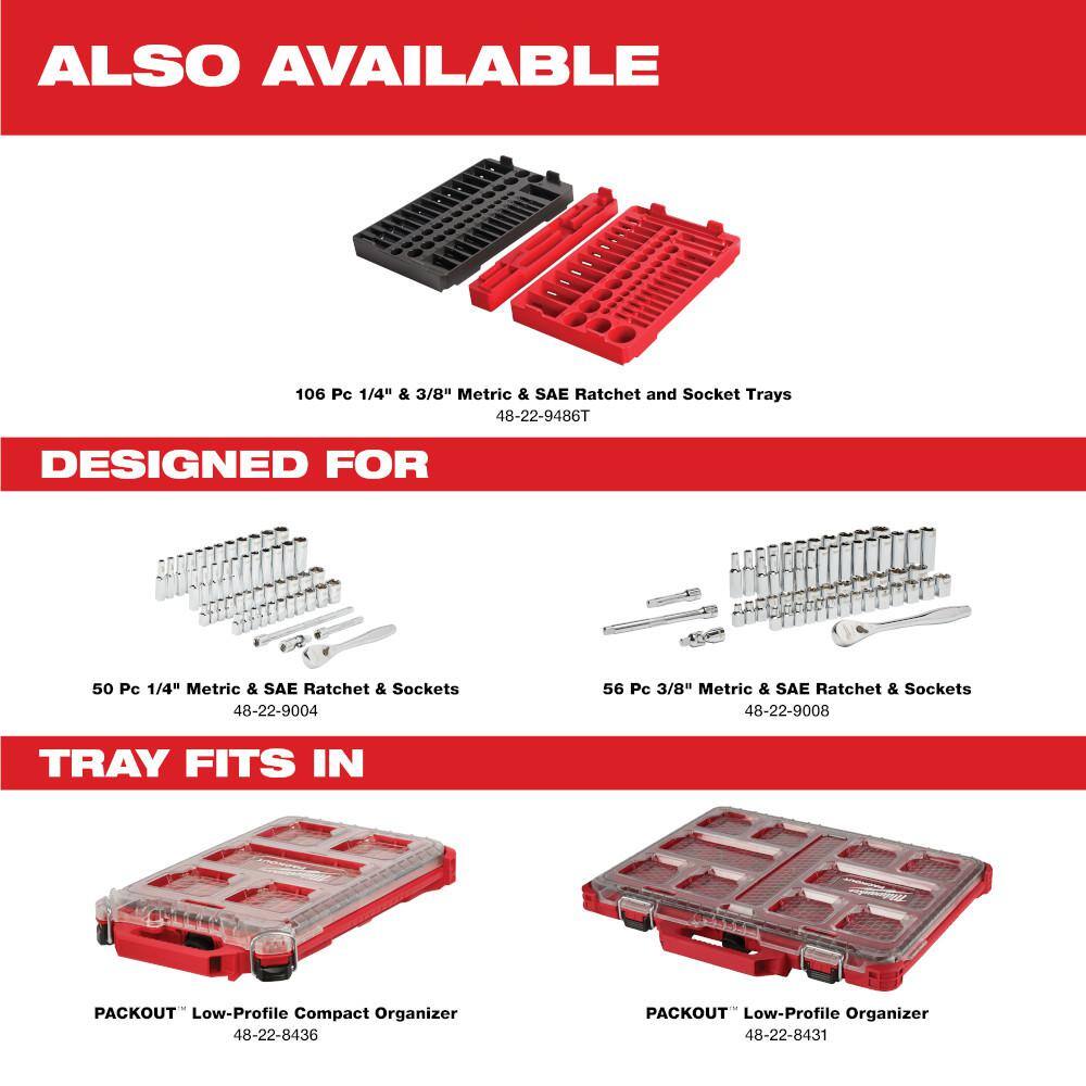 MW 14 in. Drive and 12 in. Drive SAEMetric Ratchet and Socket Mechanics Tool Set (97-Piece) 48-22-9004-48-22-9010