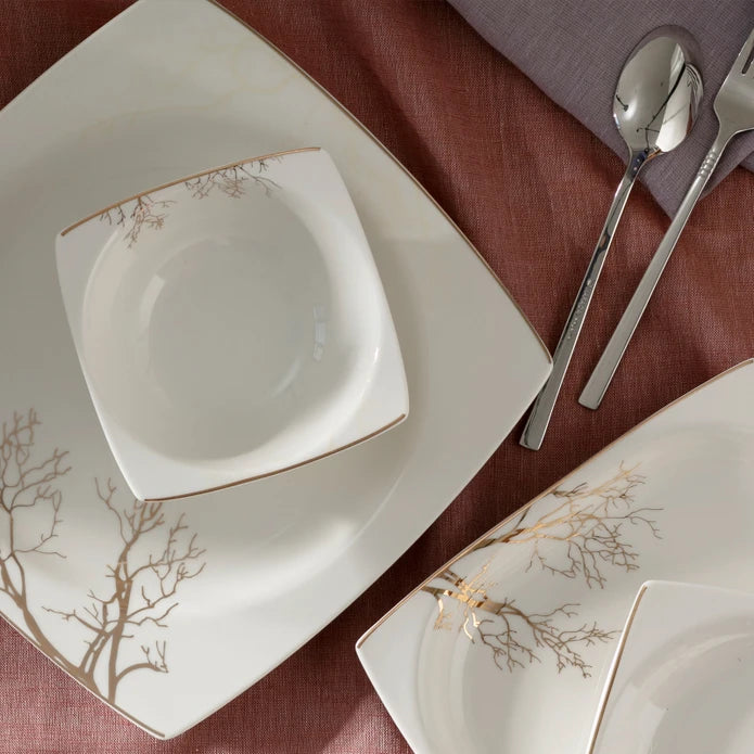 Karaca Autumn Fine Cream 60 Pieces Dinner Set For 12 People Square 153.03.07.6209