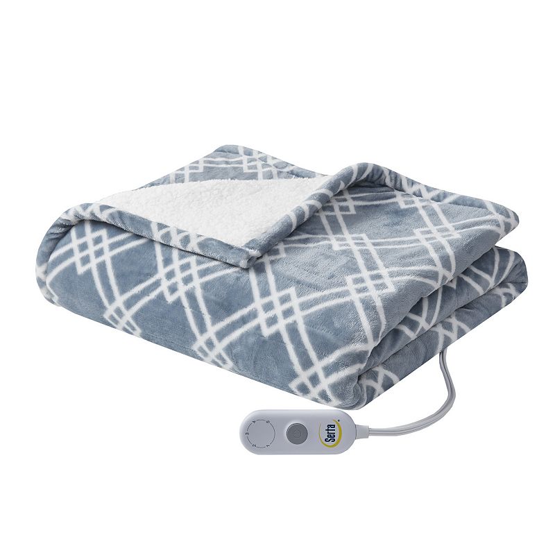 Serta? Printed Microlight to Sherpa Electric Heated Throw Blanket