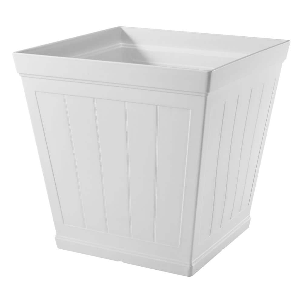 Vigoro 20 in. Eden Large White Resin Square Planter (20 in. L x 20 in. W x 20 in. H) HD1114-089