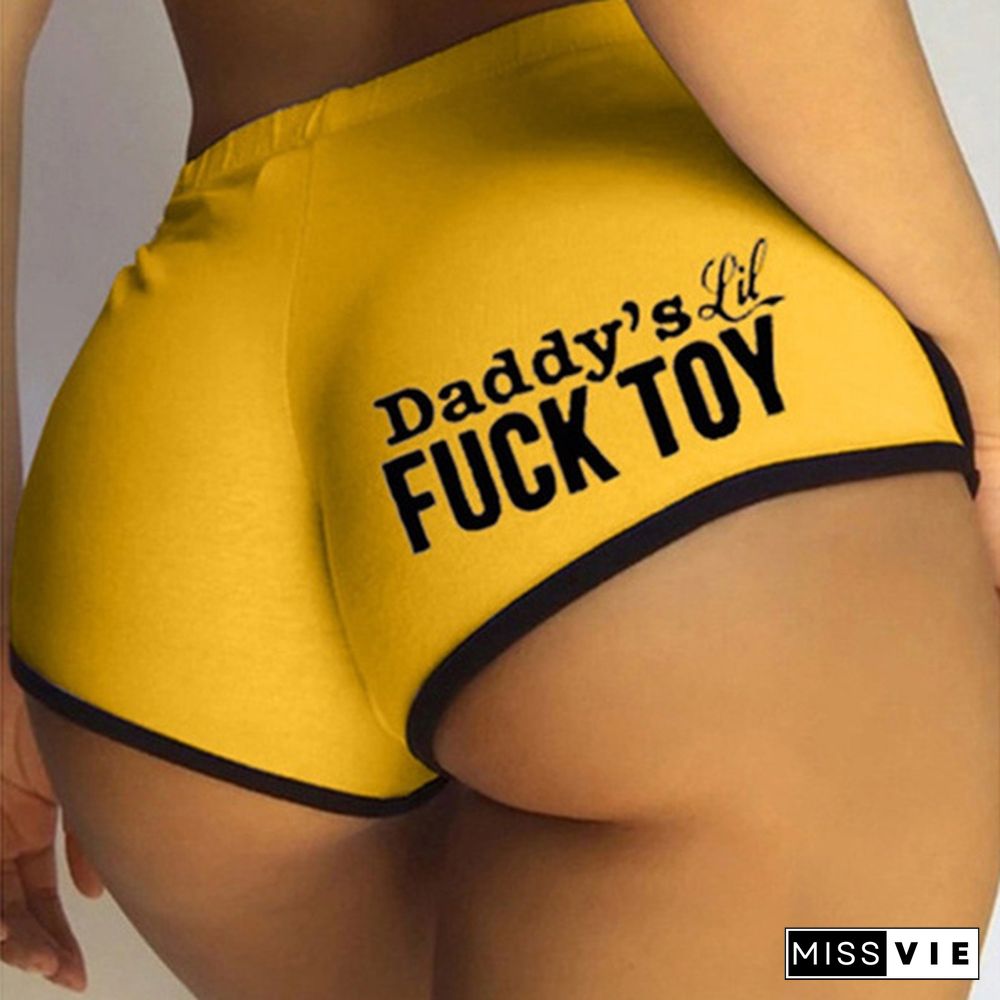 Daddy's Lil Fuck Toy Funny Letter Print Women Casual Shorts fashion fitness leggings womens clothing sexy shorts for women