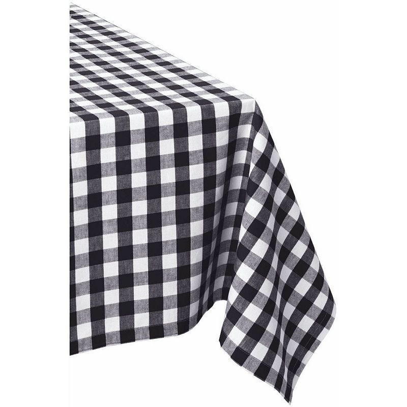 60 x 84 Black and White Checkered Rectangular Tablecloth